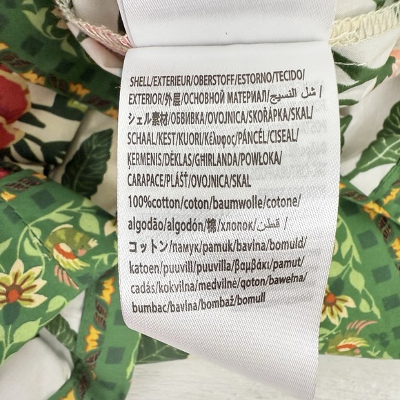 Farm‎ Rio Sand Garden Tapestry Romper XS Floral Green Puff Sleeve Cottage Whimsy - Picture 14 of 16